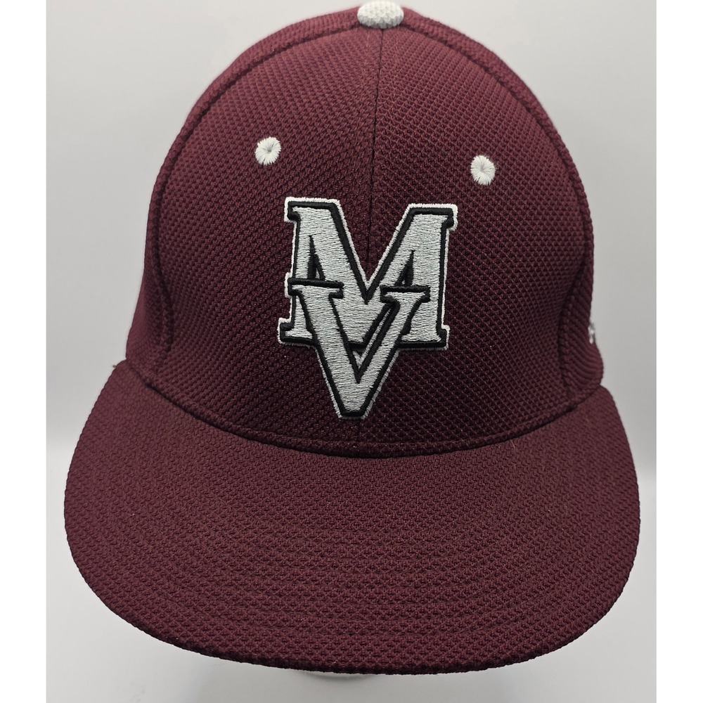 Adidas Mount Vernon Wildcats Maroon Mesh Stretch Fit Baseball Cap Hat Mens OSFM